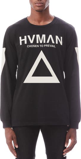 HVMAN Triangle Logo Crewneck Long Sleeve T-Shirt | Nordstromrack