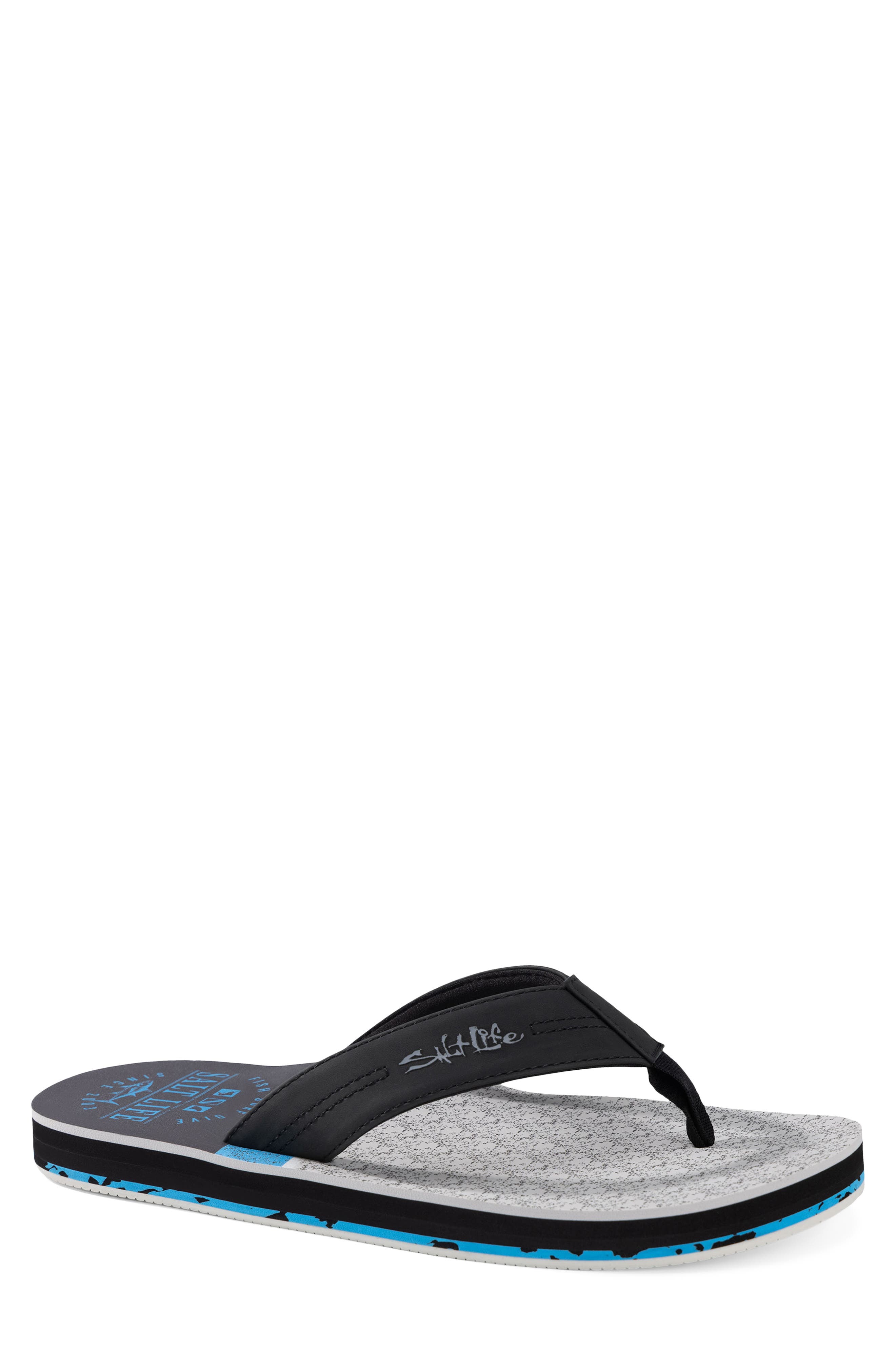 Salt Life The Harbor Flip Flop, Main, color, Black Black