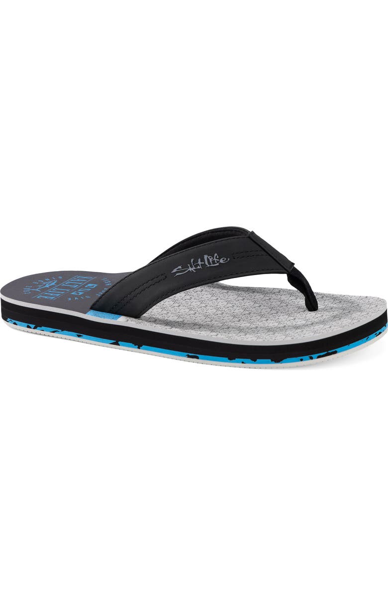 Salt Life The Harbor Flip Flop, Main, color, Black Black
