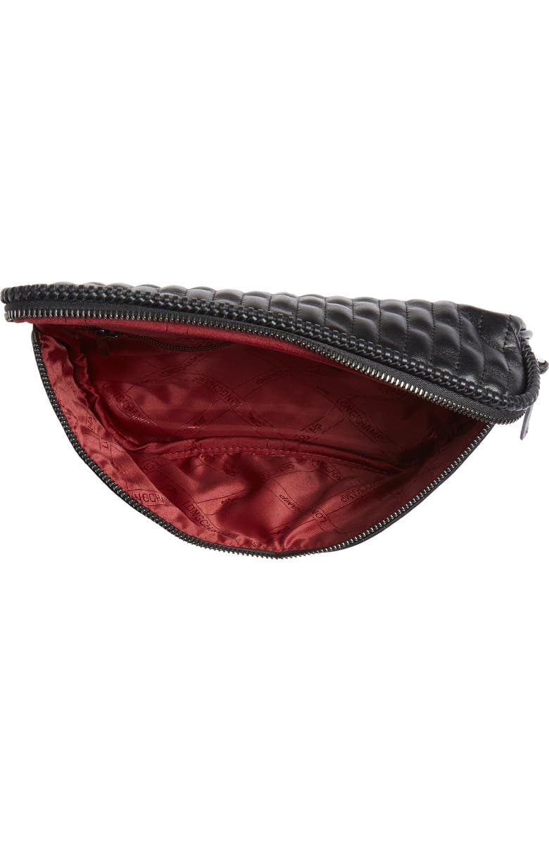 Longchamp Amazone Quilted Leather Belt Bag, Alternate, color, Black