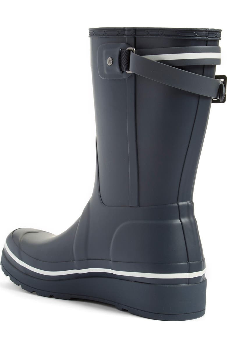 Hunter 'Original Short' Wedge Rain Boot, Alternate, color, Navy