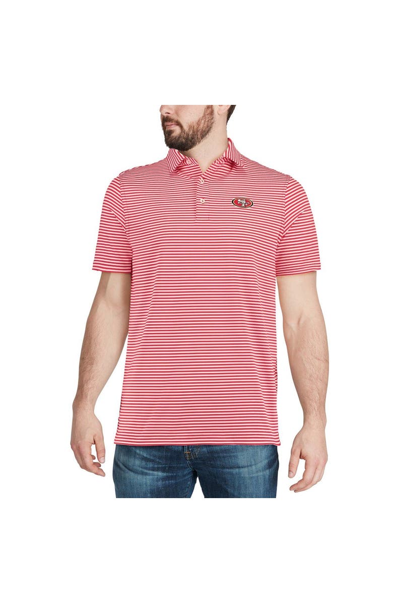vineyard vines Men's Vineyard Vines Scarlet/White San Francisco 49ers Winstead Striped Polo, Alternate, color, 