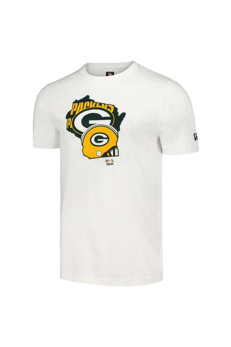Men's New Era White Green Bay Packers Gameday State T-Shirt, Alternate, color, White