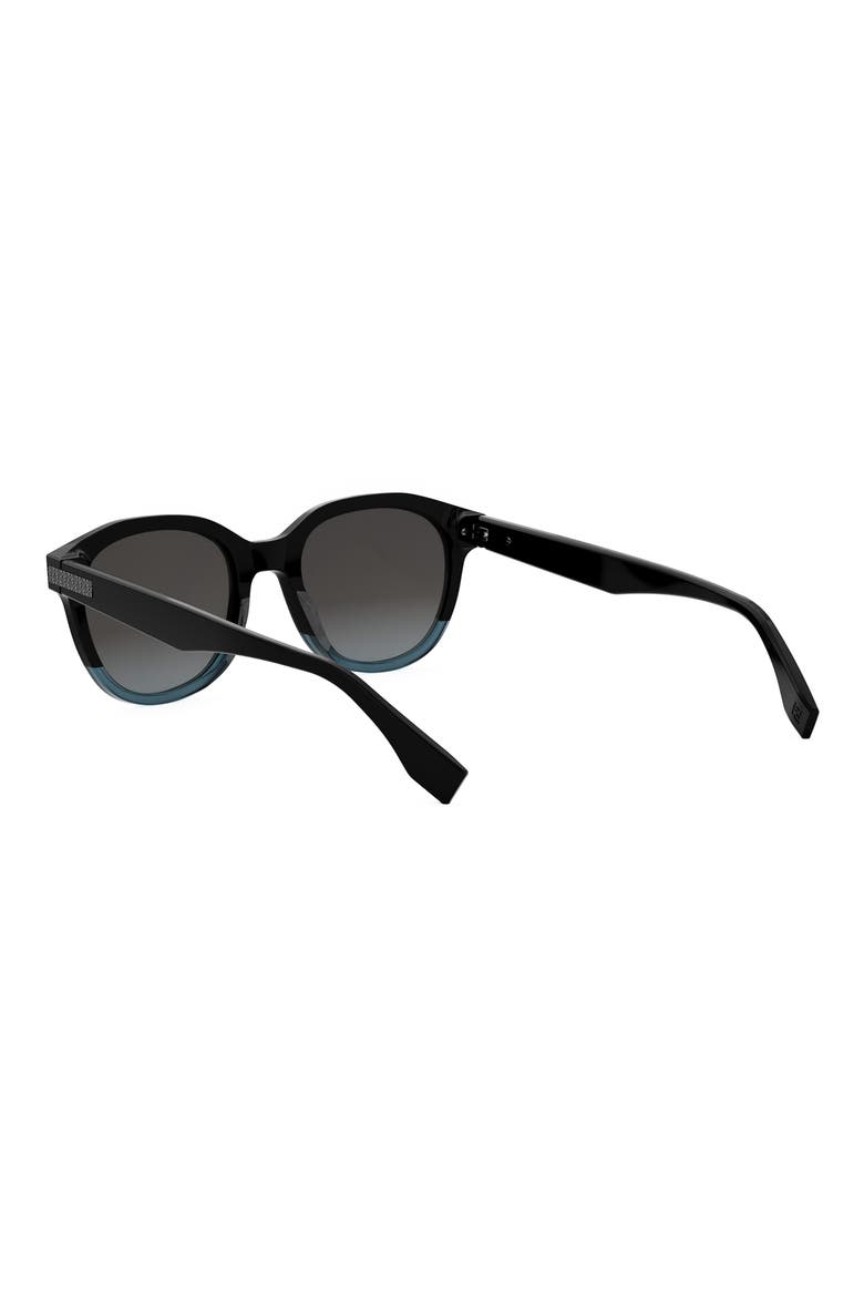'Fendi Essential 52mm Rectangular Sunglasses, Alternate, color, BLACK/ OTHER / SMOKE
