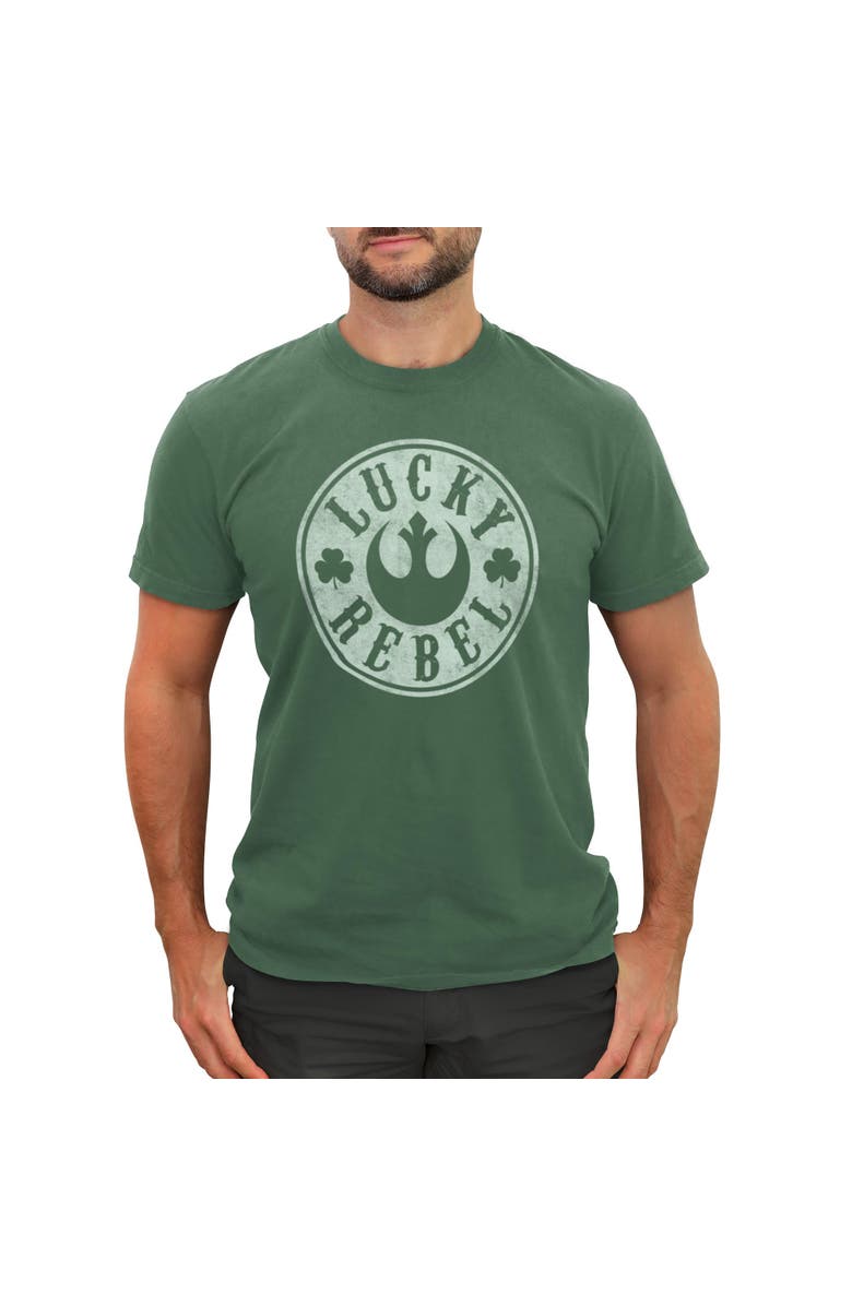 Star Wars Men's Star Wars Distressed Lucky Rebel Shamrock Graphic T-Shirt, Main, color, Light Green