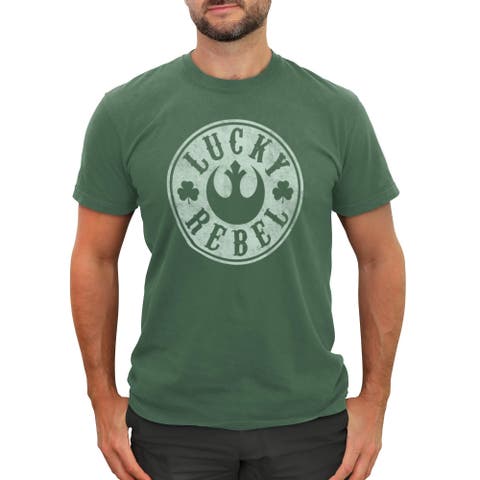 Men's Star Wars Distressed Lucky Rebel Shamrock  Graphic T-Shirt