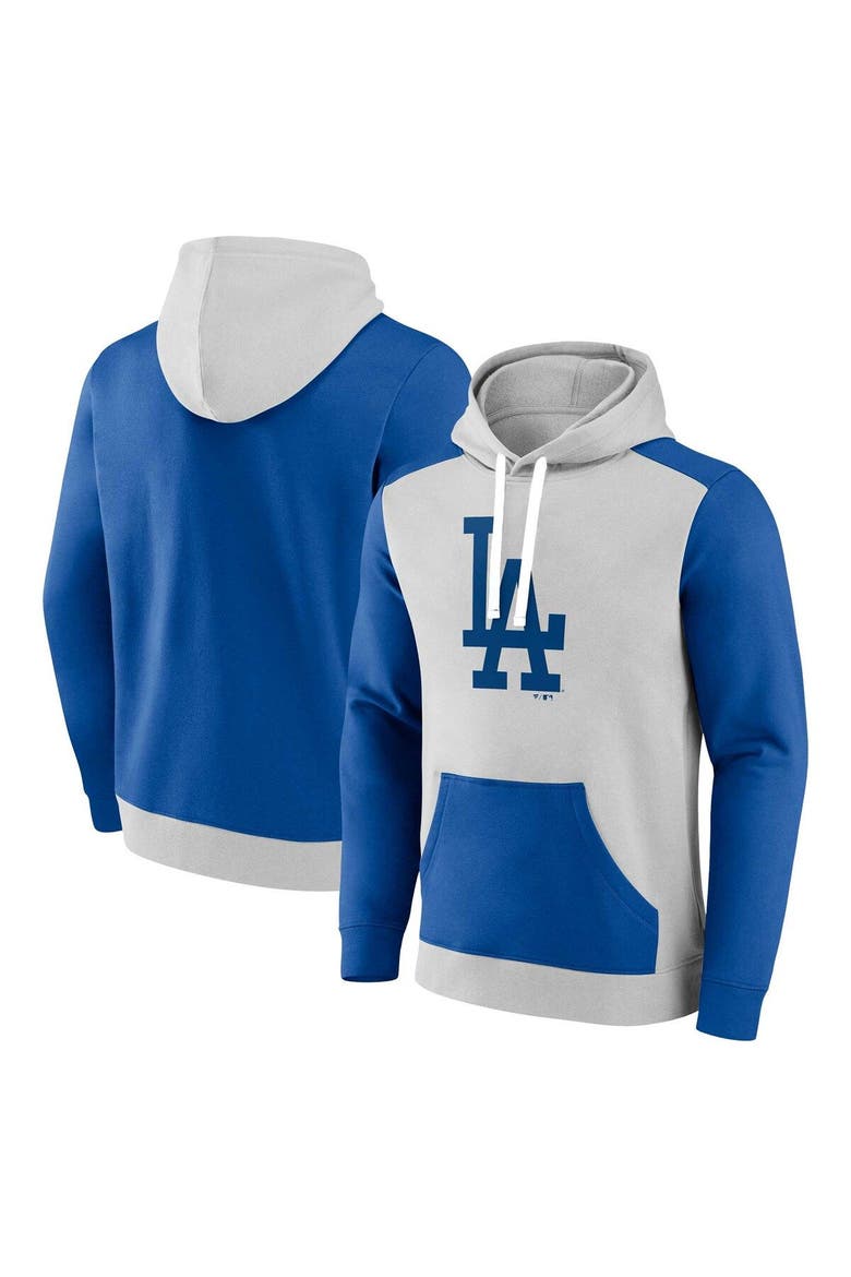 Men's Fanatics Branded Gray/Royal Los Angeles Dodgers Arctic Pullover Hoodie, Main, color, Gray