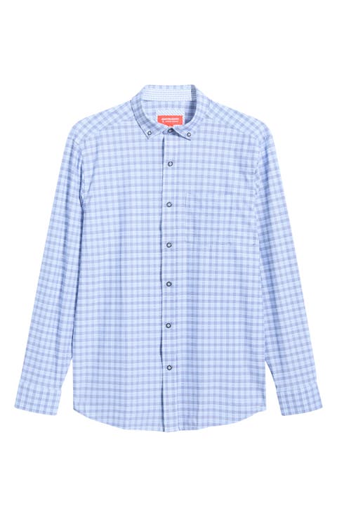 XC+™ Motion Gingham Check Knit Button-Up Shirt
