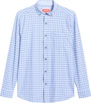 Johnston & Murphy XC+™ Motion Gingham Check Knit Button-Up Shirt