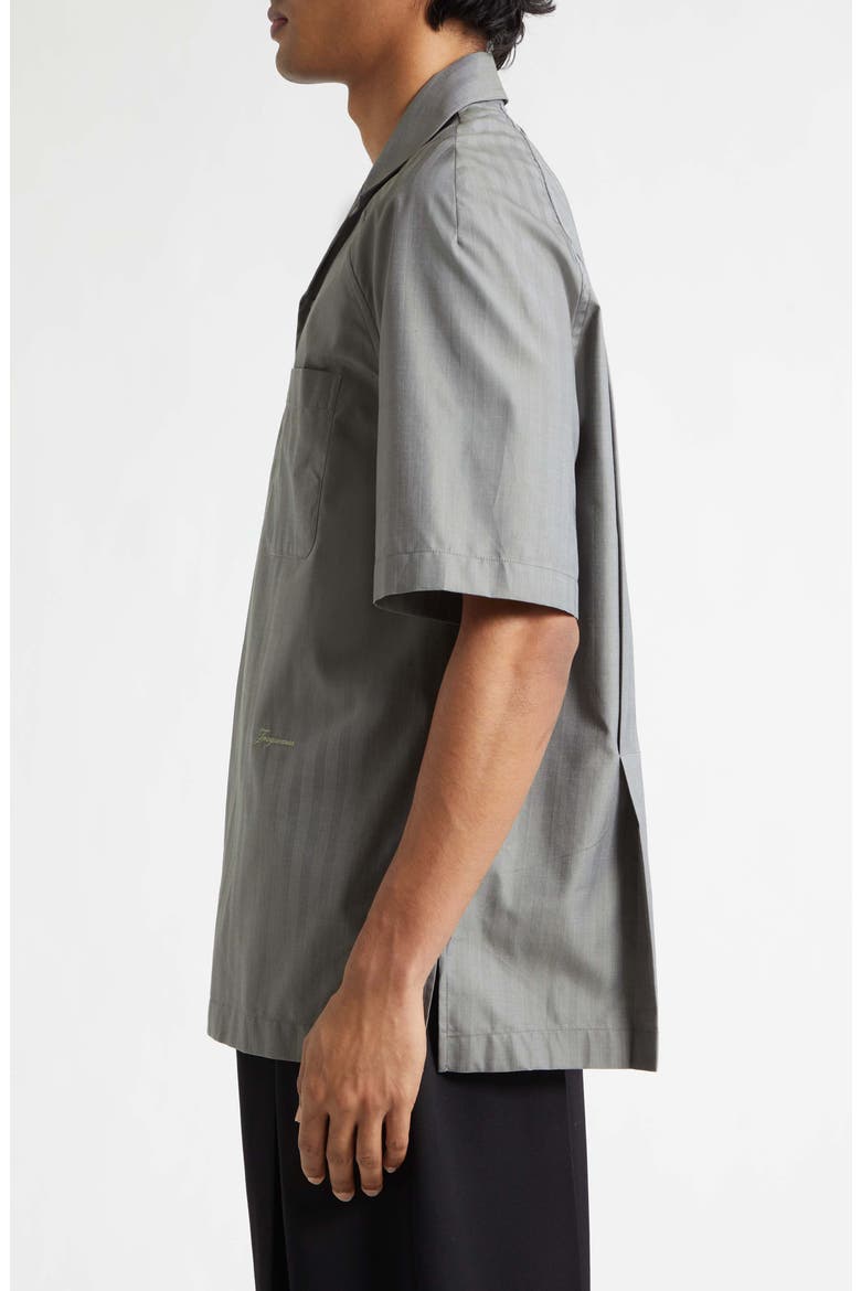 La Chemise Romarin Camp Shirt, Alternate, color, DARK KHAKI