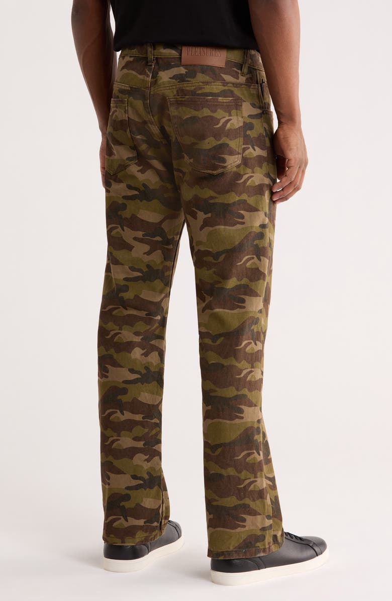 PLEASURES Camo Flare Jeans, Alternate, color, Olive