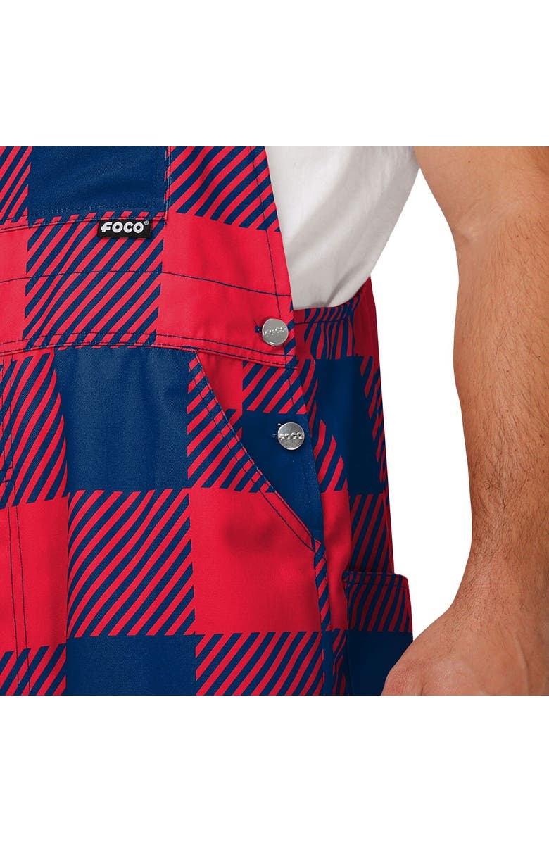 FOCO Men's FOCO Navy New England Patriots Big Logo Plaid Overalls, Alternate, color,