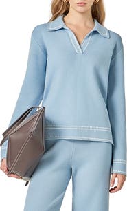English Factory Stich Detail Long Sleeve Polo