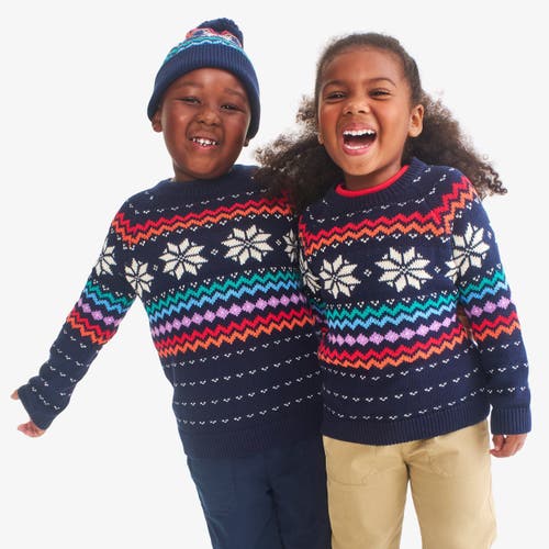 Primary Kids Fair Isle Sweater In Blue