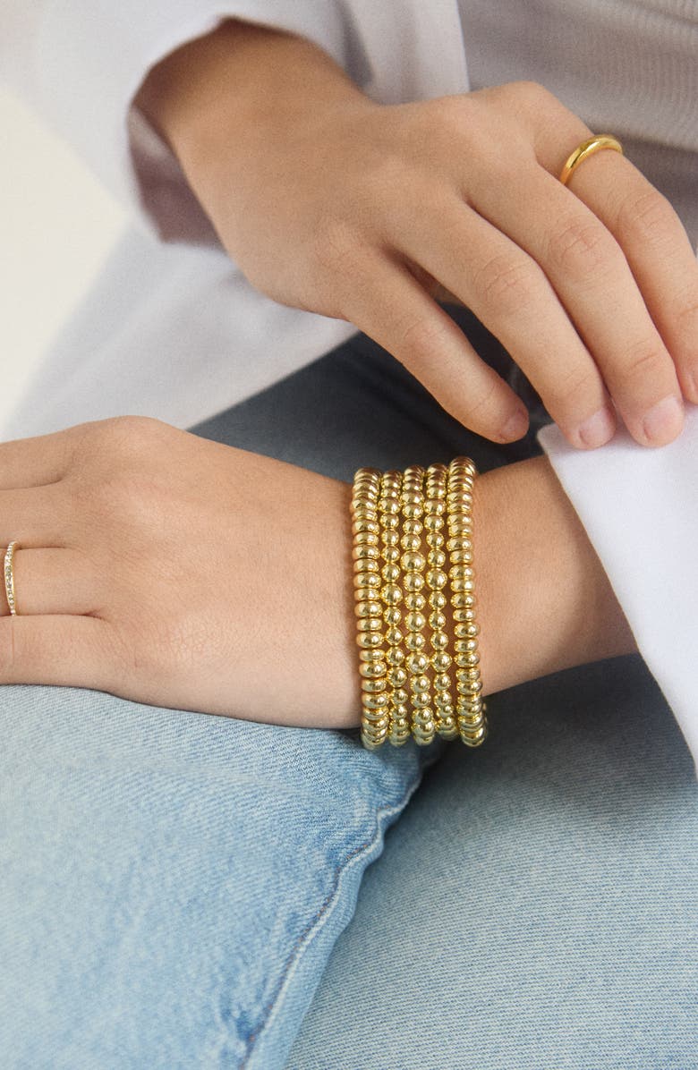 BaubleBar Classic Pisa Set of 5 Bracelets, Alternate, color, Gold