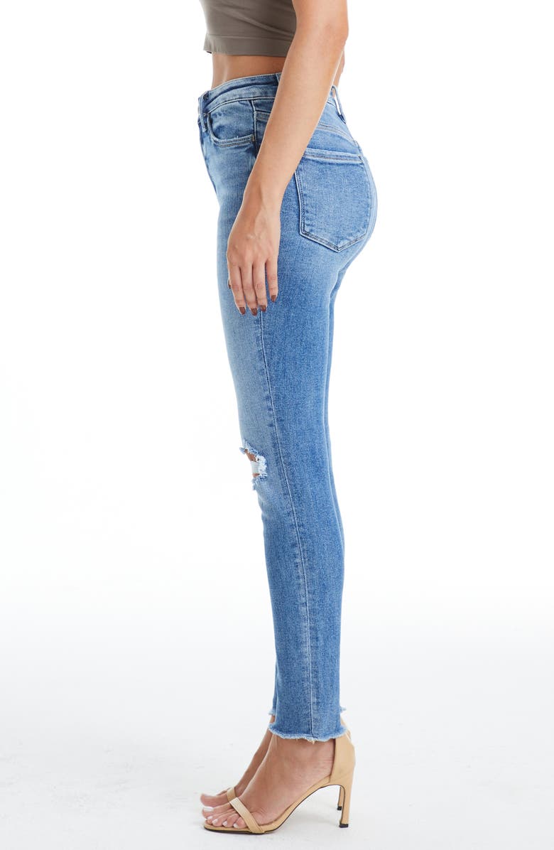 Bayeas Ripped High Waist Ankle Skinny Jeans, Alternate, color, 