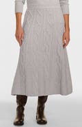Lands' End Cozy Lofty Cable Fluted Midi Sweater Skirt