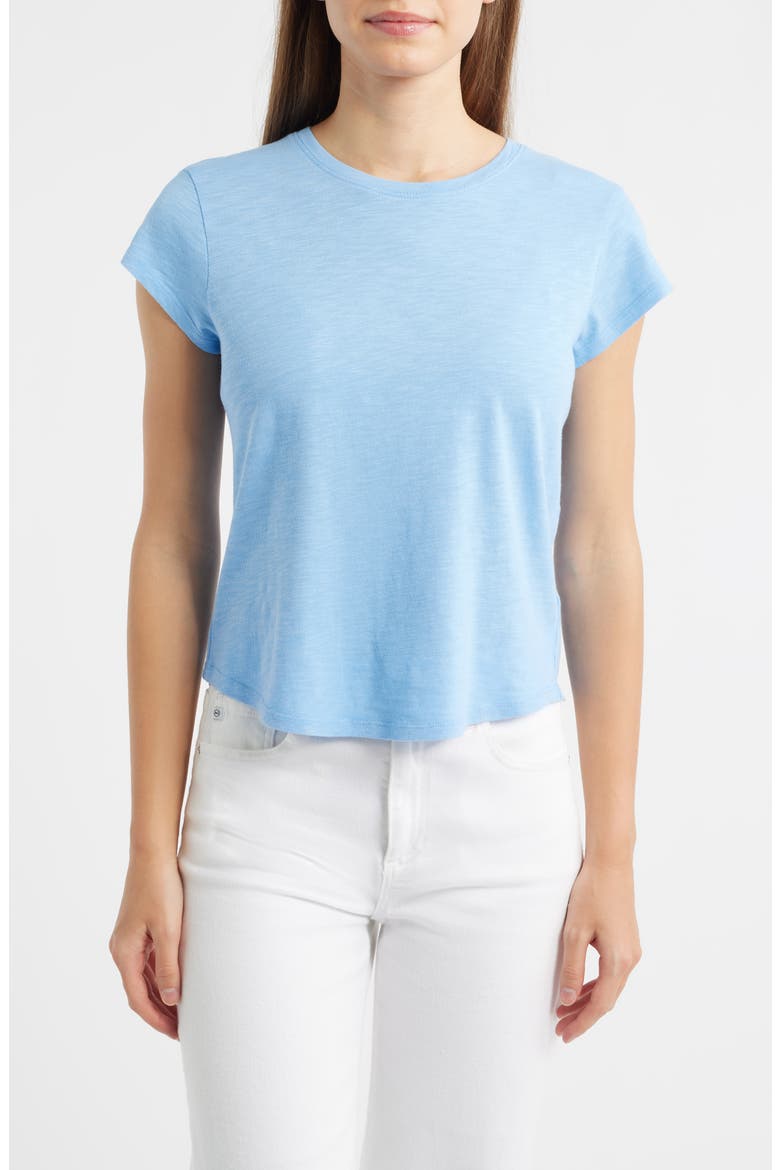 Cotton Blend Slub Baby Tee, Main, color, TIDAL BLUE
