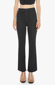 MOTHER The Hustler Patch Pocket High Waist Ankle Flare Jeans