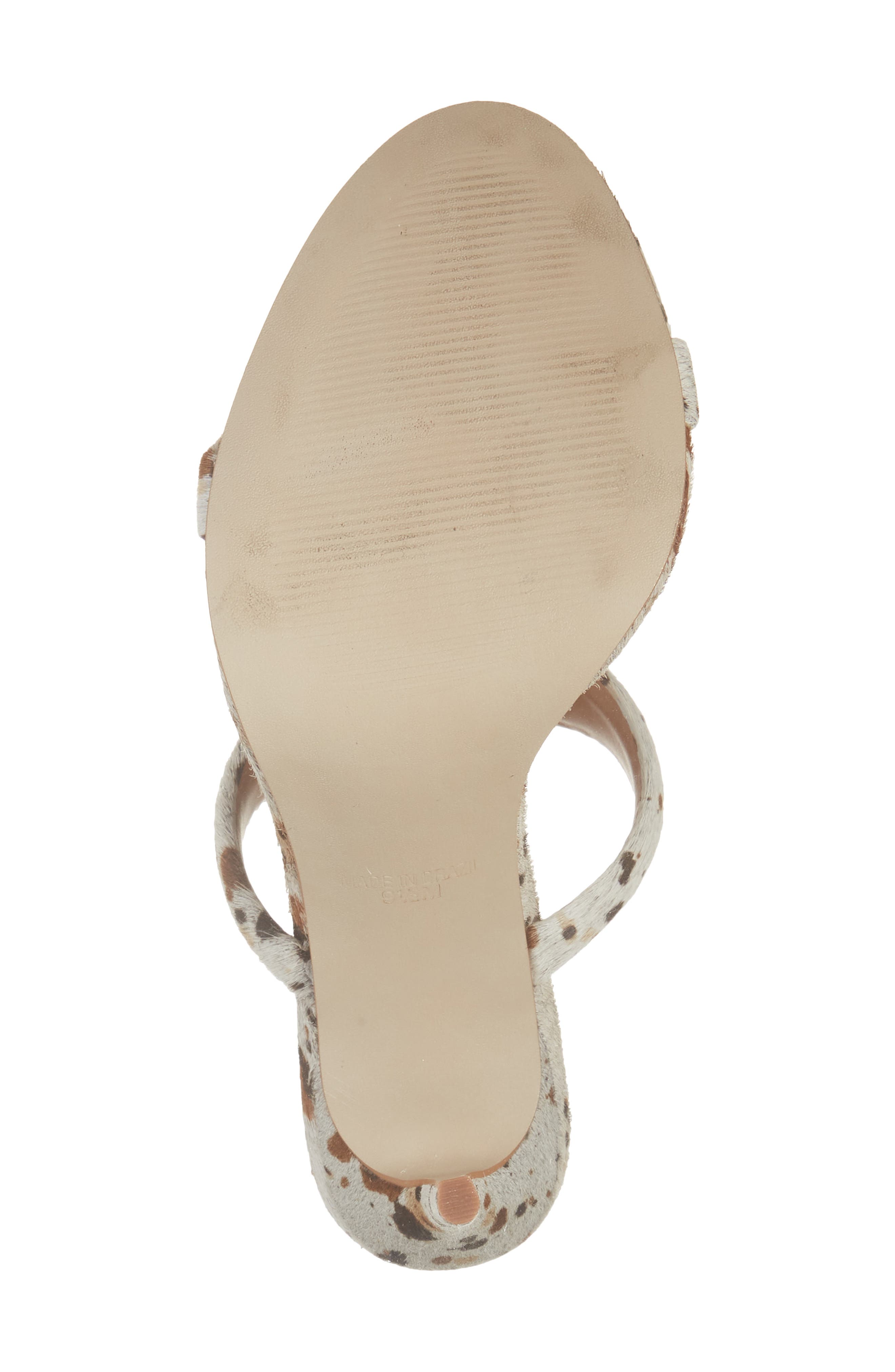 Steve Madden Saturn Genuine Calf Hair Slide Sandal, Alternate, color, White/ Camel