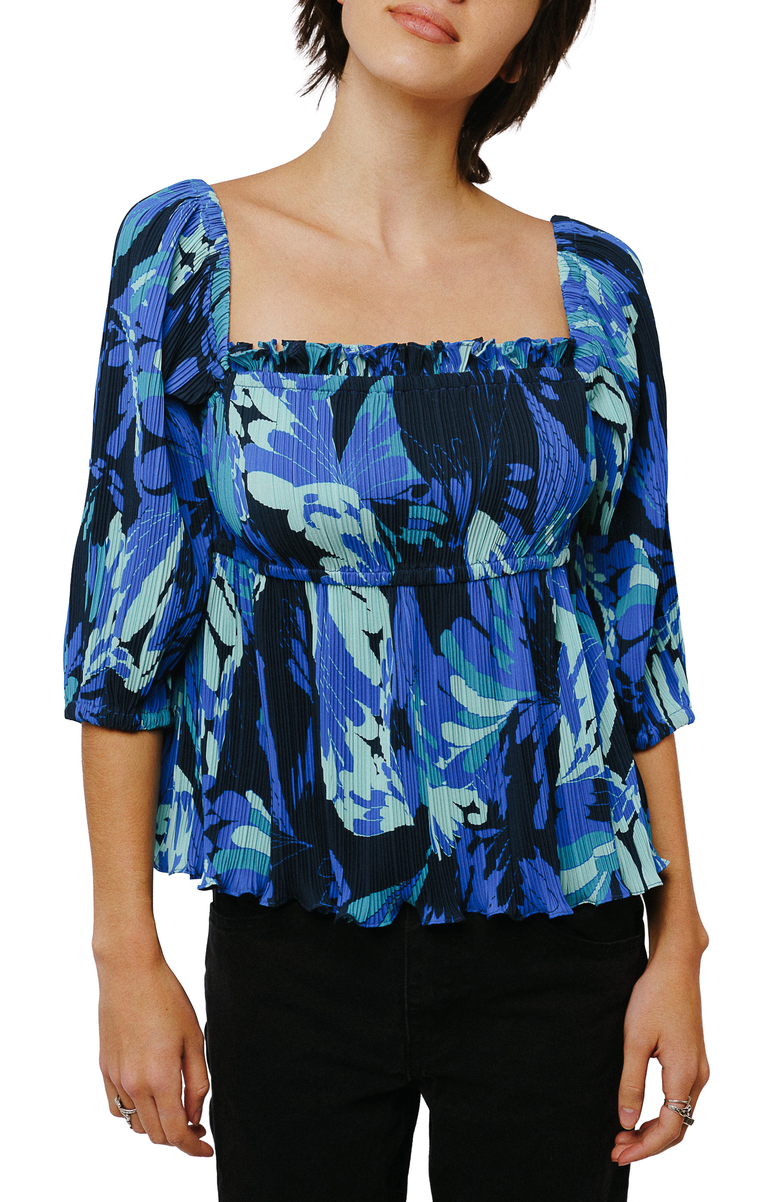 CIEBON Hilo Pleated Babydoll Top