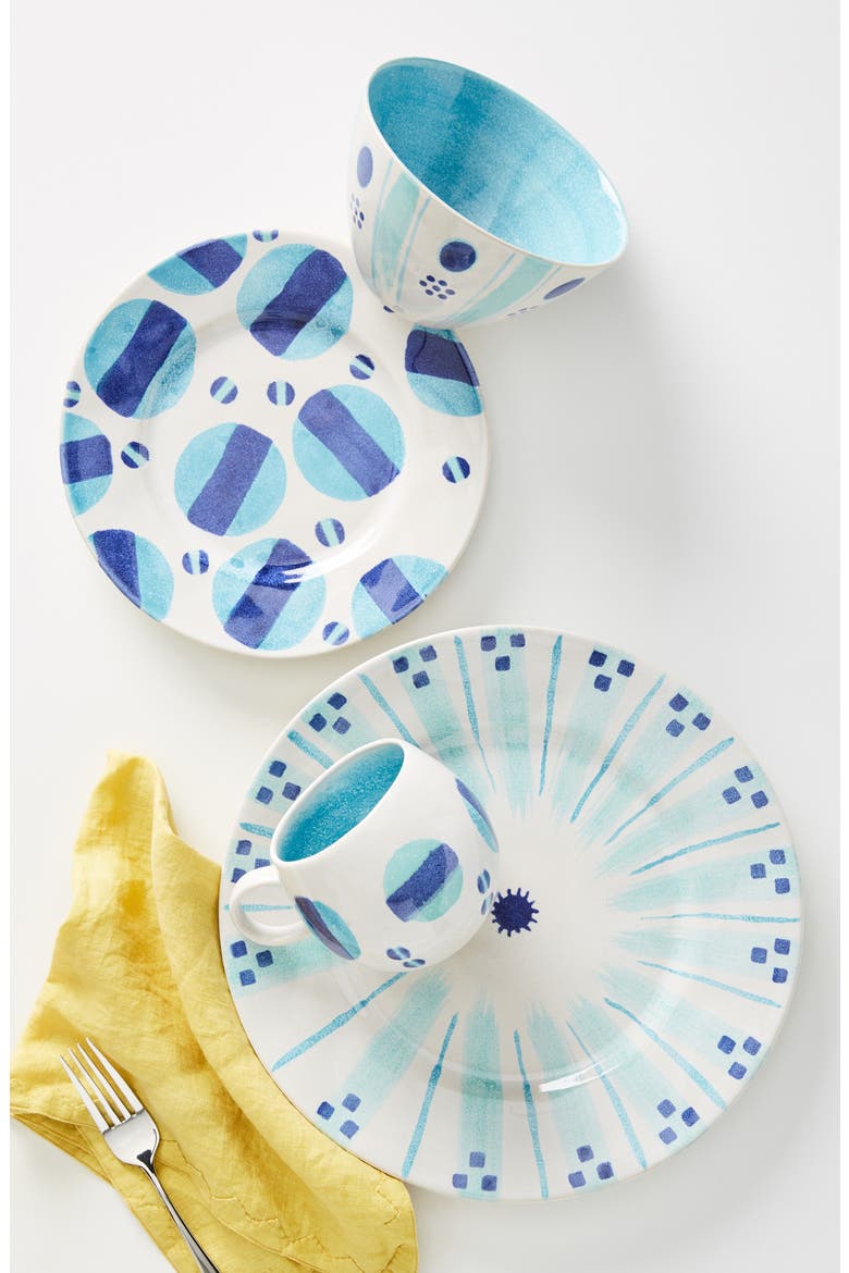 Anthropologie x SUNO Stoneware Dinner Plate, Alternate, color, WHITE AND BLUE