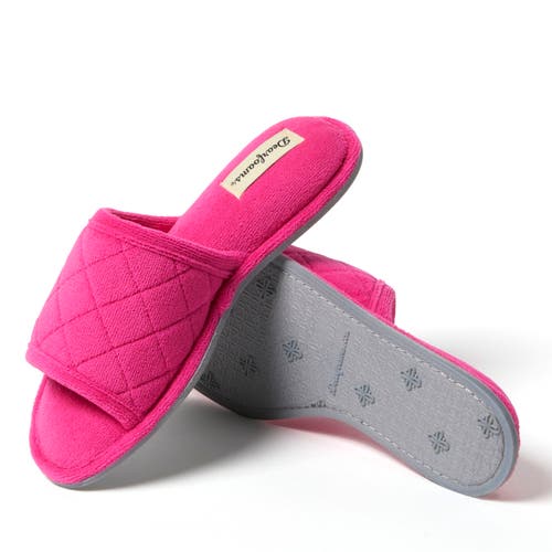 DEARFOAMS DEARFOAMS BEATRICE QUILTED MICROFIBER TERRY SHOWER SLIDE SLIPPER
