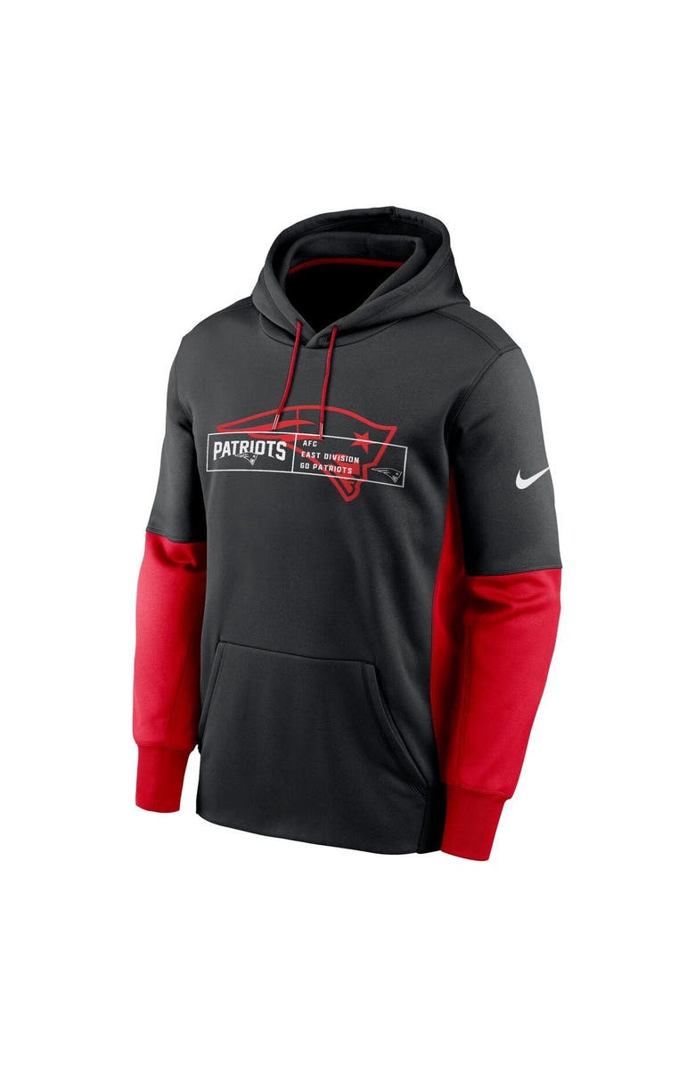 Nike Men's Nike Black New England Patriots Color Block Fleece Performance Pullover Hoodie, Alternate, color, 