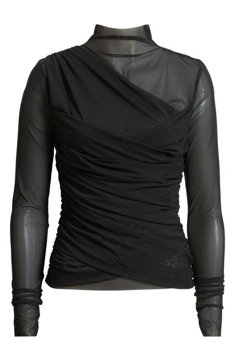 Etulah Ruched Mesh Top