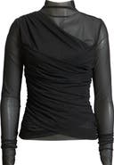 BOSS Orange Etulah Ruched Mesh Top