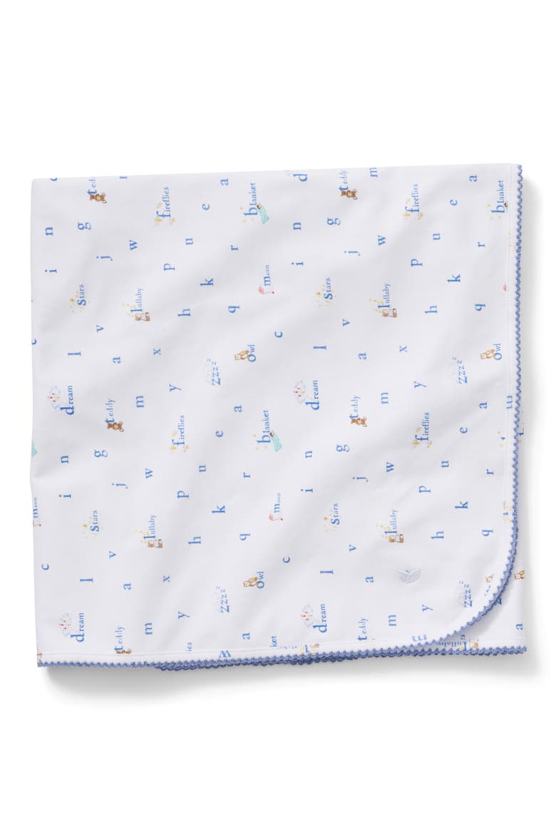 Pima Cotton Baby Blanket, Main, color, BLUE WHITE MULTI