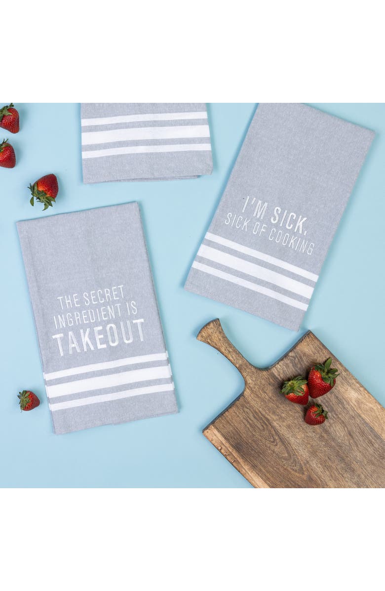 Totalee Gift The Secret Ingredient Is Tea Towel Cotton White, Alternate, color, Grey