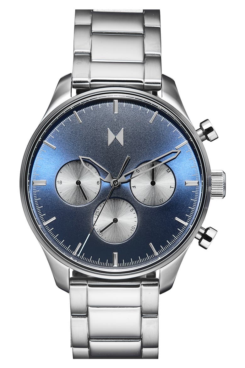 Airhawk Chronograph Bracelet Watch, 42mm, Main, color, SILVER