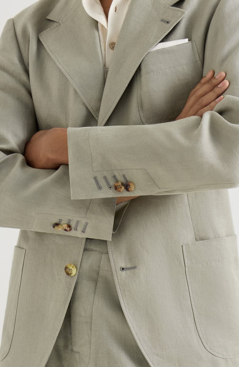 Brunello Cucinelli Chevron unlined blazer, Alternate, color, Sage