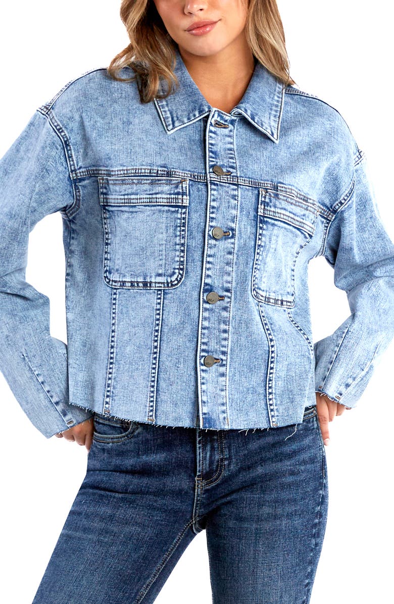 Wash Lab Denim Fetching Boxy Denim Jacket, Alternate, color, Fetching Blue