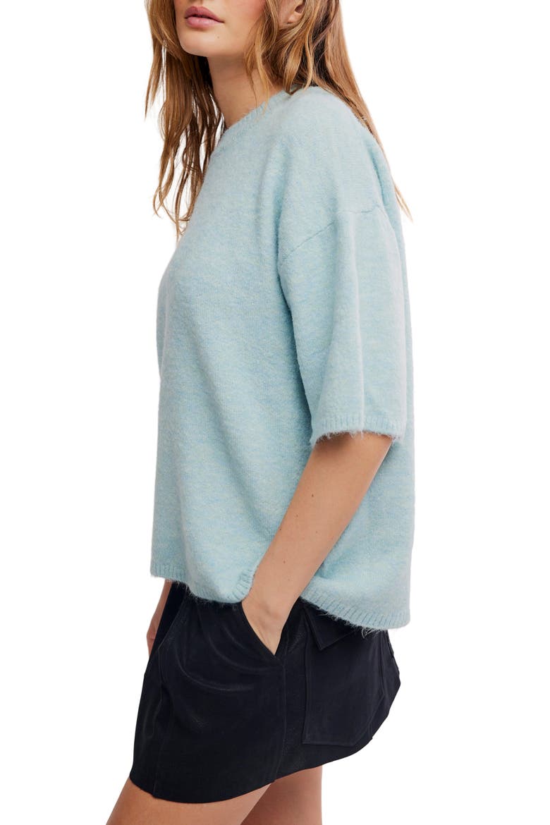 Margot Oversize Short Sleeve Sweater, Alternate, color, ANGEL FALLS MELANGE