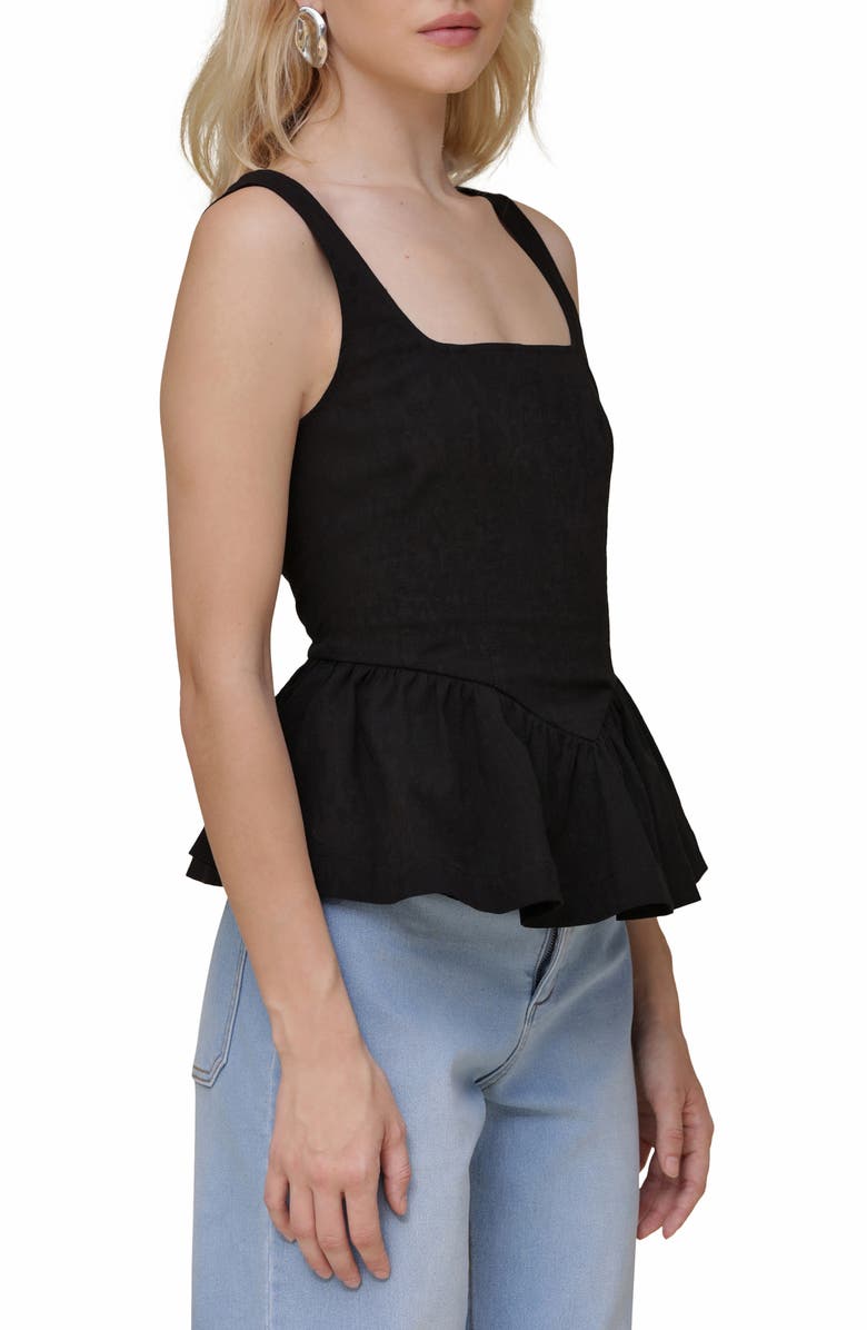 Avec Les Filles Stretch Cotton Peplum Tank, Alternate, color, 