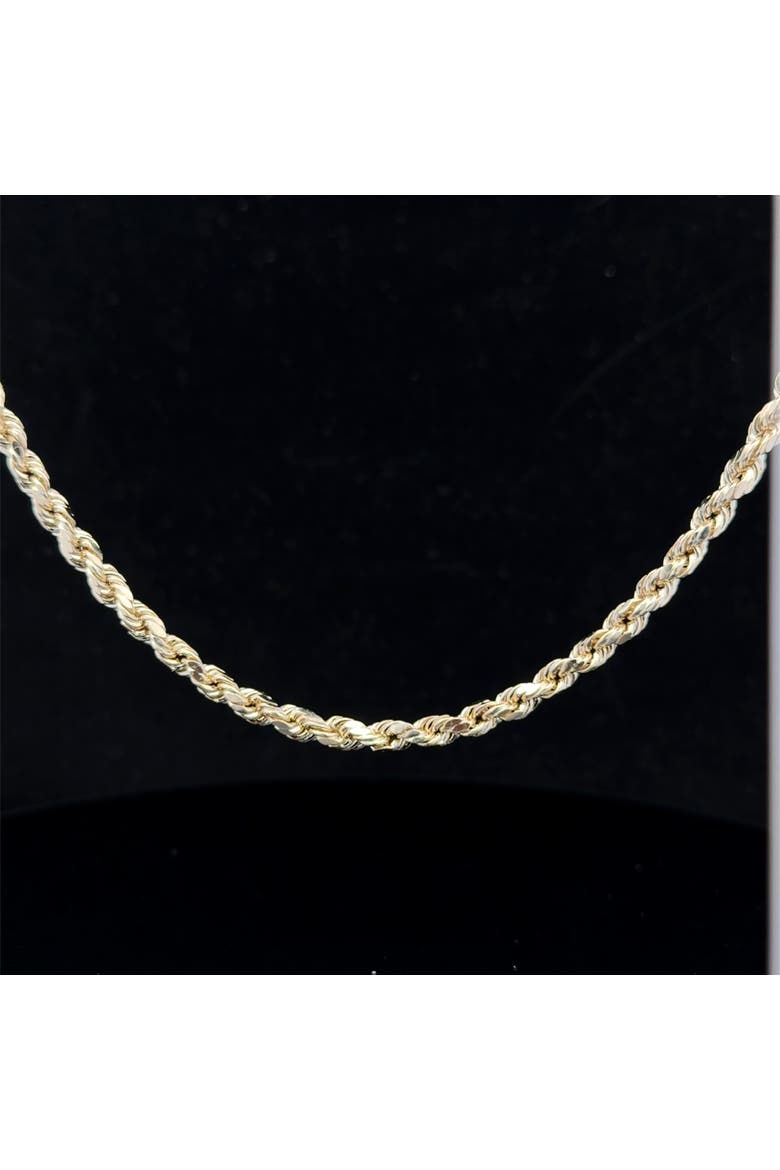 Diamond Cut Rope Chain Necklace 4mm 22 Inch, Alternate, color, yellow