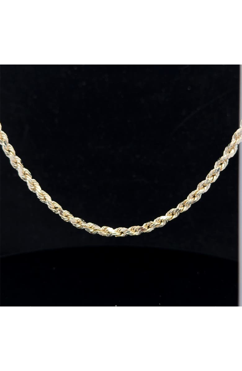 Ancona Jewelry Diamond Cut Rope Chain Necklace 4mm 22 Inch, Alternate, color, Yellow