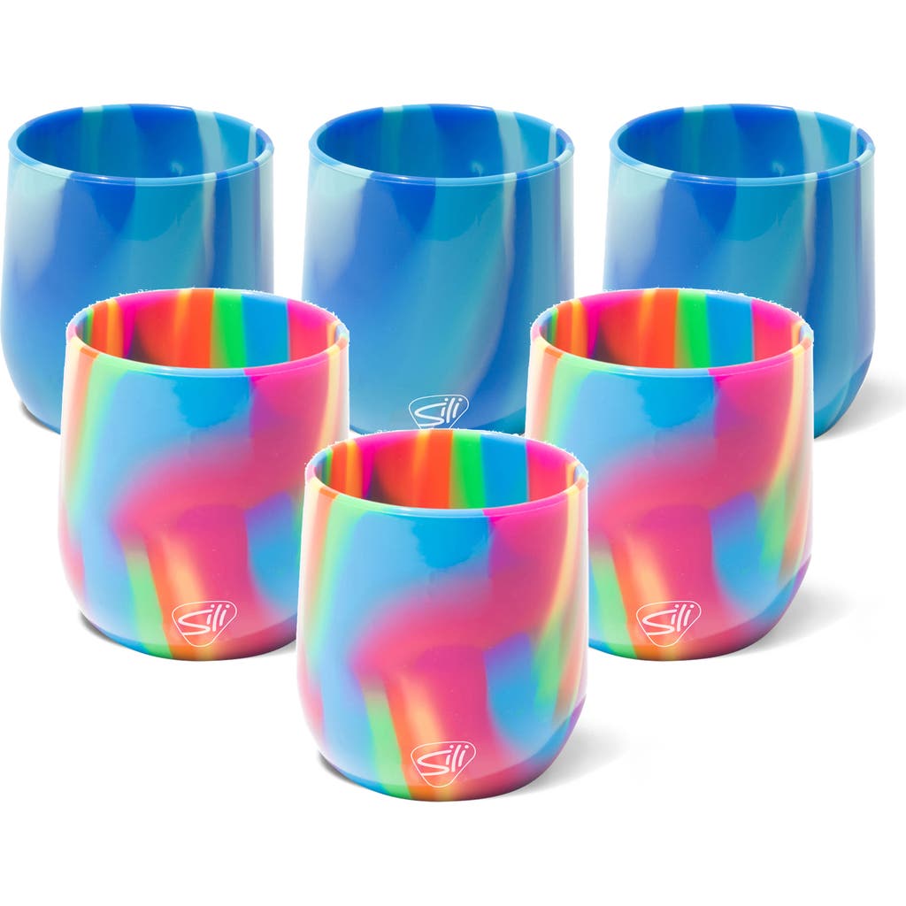 Silipint Silicone 12oz Stemless Wine Glasses 6 Pack in Multicolored  product