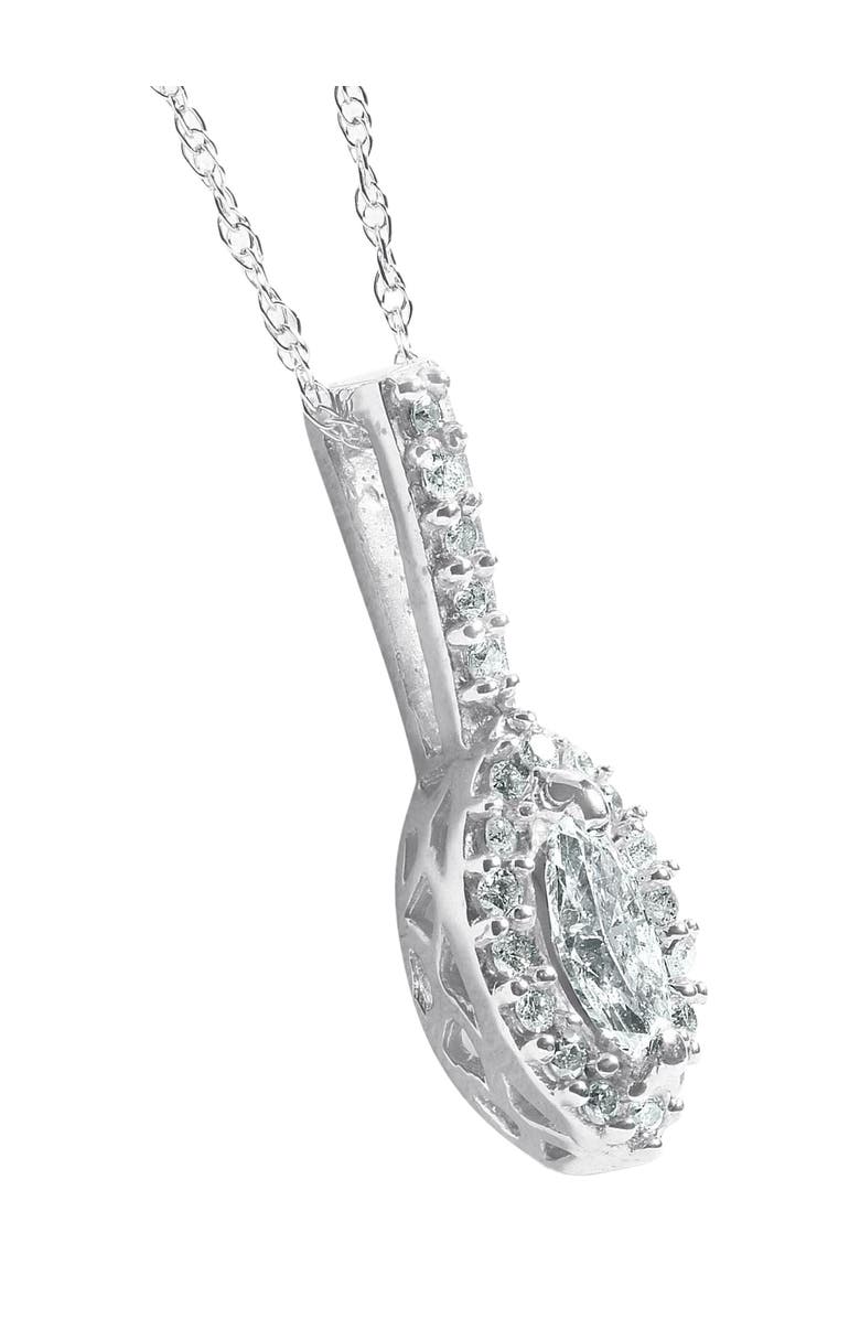 Bliss Diamond 1/2CT Marquise Halo Pave Lab Grown Diamond Solitaire Pendant 14K Gold, Alternate, color, 