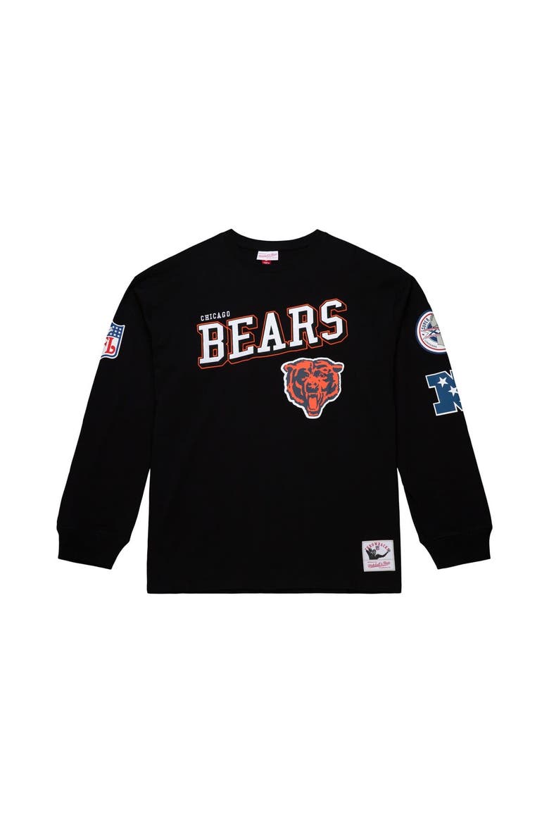 Men's Mitchell & Ness  Black Chicago Bears Training Camp Vintage Logos Long Sleeve T-Shirt, Alternate, color, Black