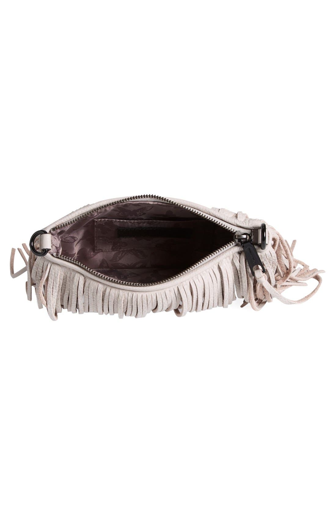 'Finn' Convertible Leather Clutch, Alternate, color, PUTTY/ BLACK