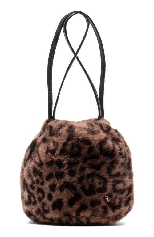 Frances Valentine Pouf Jaguar Faux Fur Bucket Bag In Multi