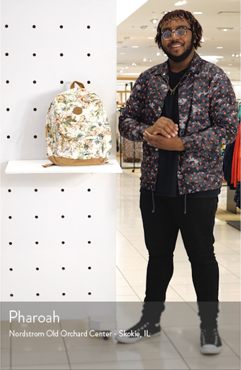 Shoreline Floral Print Canvas Backpack, sales video thumbnail