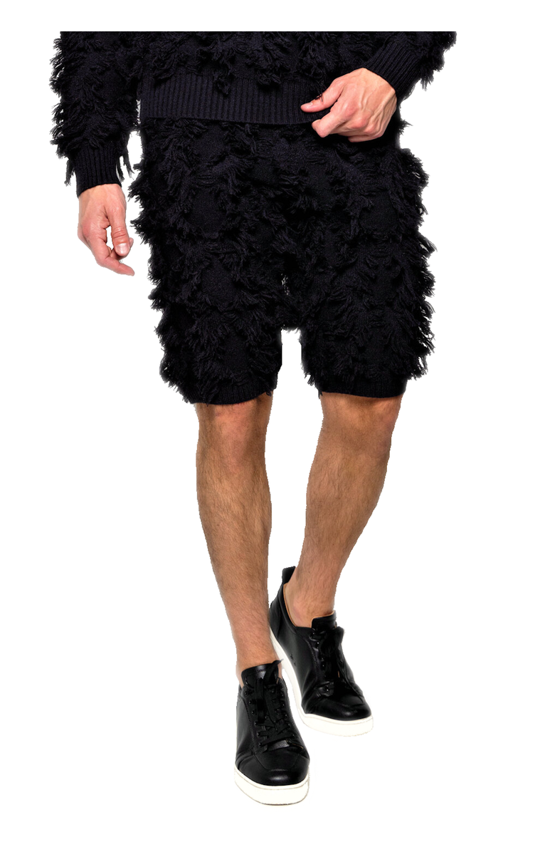 Dai Moda Men's Fusion Sweater Shorts, Alternate, color, Black