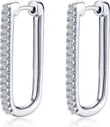 Lafonn Pavé Simulated Diamond Rectangular Hoop Earrings