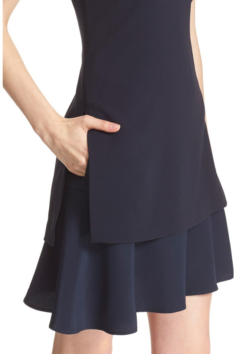 'Malkan' Ruffle Hem A-Line Dress, Alternate, color, DEEP NAVY