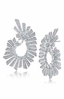 CZ by Kenneth Jay Lane Mixed Cut Cubic Zirconia Statement Earrings