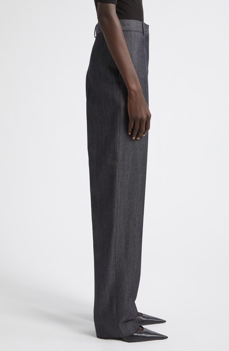 Balenciaga Denim Look Wool Twill Fittined Trousers, Alternate, color, 4100 Navy